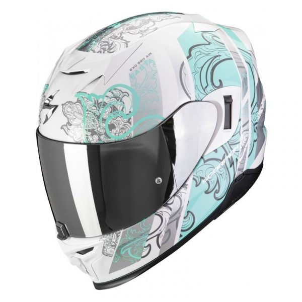 Scorpion Exo-520 Evo Fasta Casco Integral de Moto Blanco-Azul