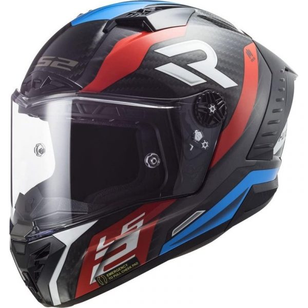 LS2 Thunder Carbon Supra FF805 Casco Integral de Moto Rojo/Azul