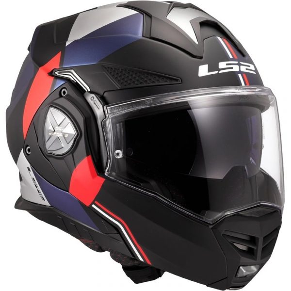 LS2 Advant X Ultra FF901 Casco Modular de Fibra de Vidrio Azul/Rojo