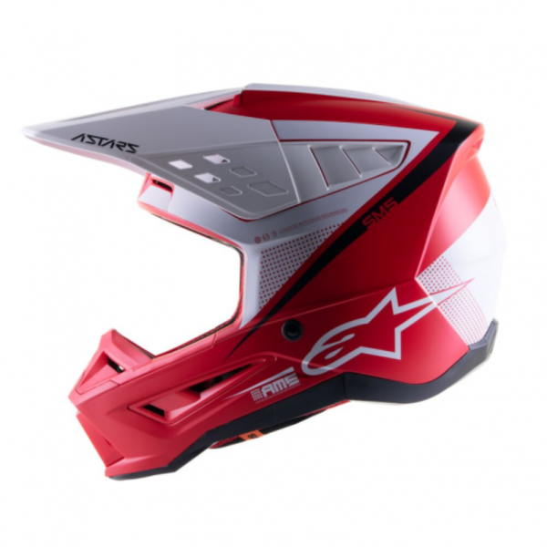 Alpinestars S-M5 Casco de Motocross Rayón Rojo/Blanco
